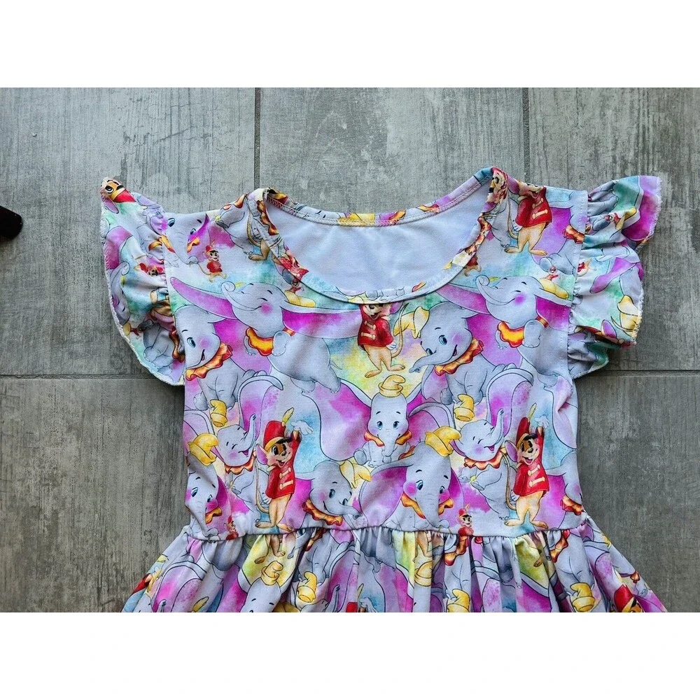 Los Angeles Boutique Disney DUMBO Print Swing Casual Girls Dress School Summer 7